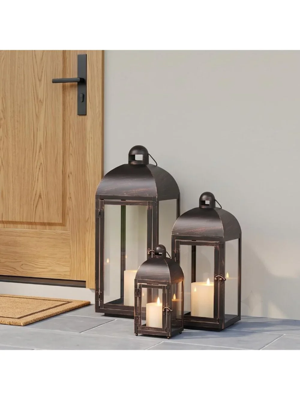 Set of 3 Vintage Farmhouse Lanterns - Large 23